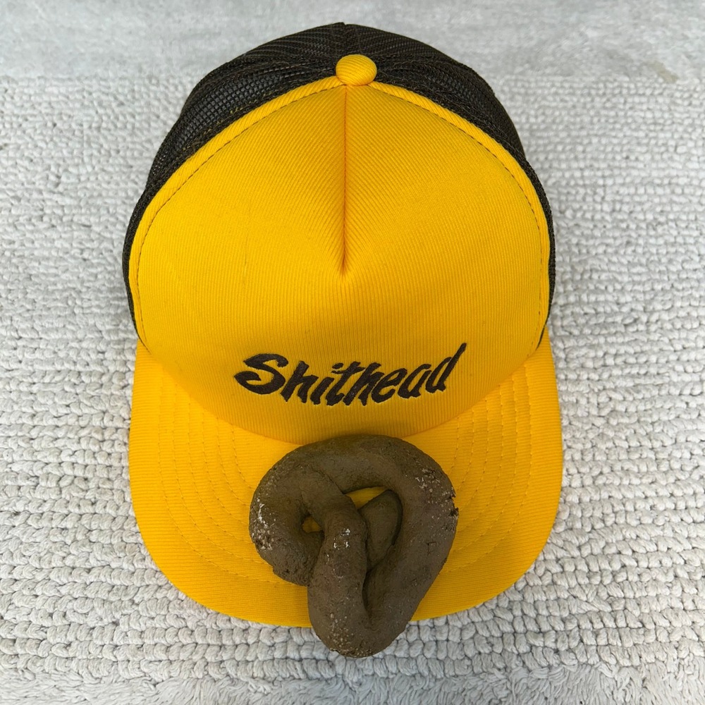 Vintage Sh*thead Mesh Snapback Trucker Hat OSFA Funny Saying Gag Crude Humor Cap - Picture 2 of 6